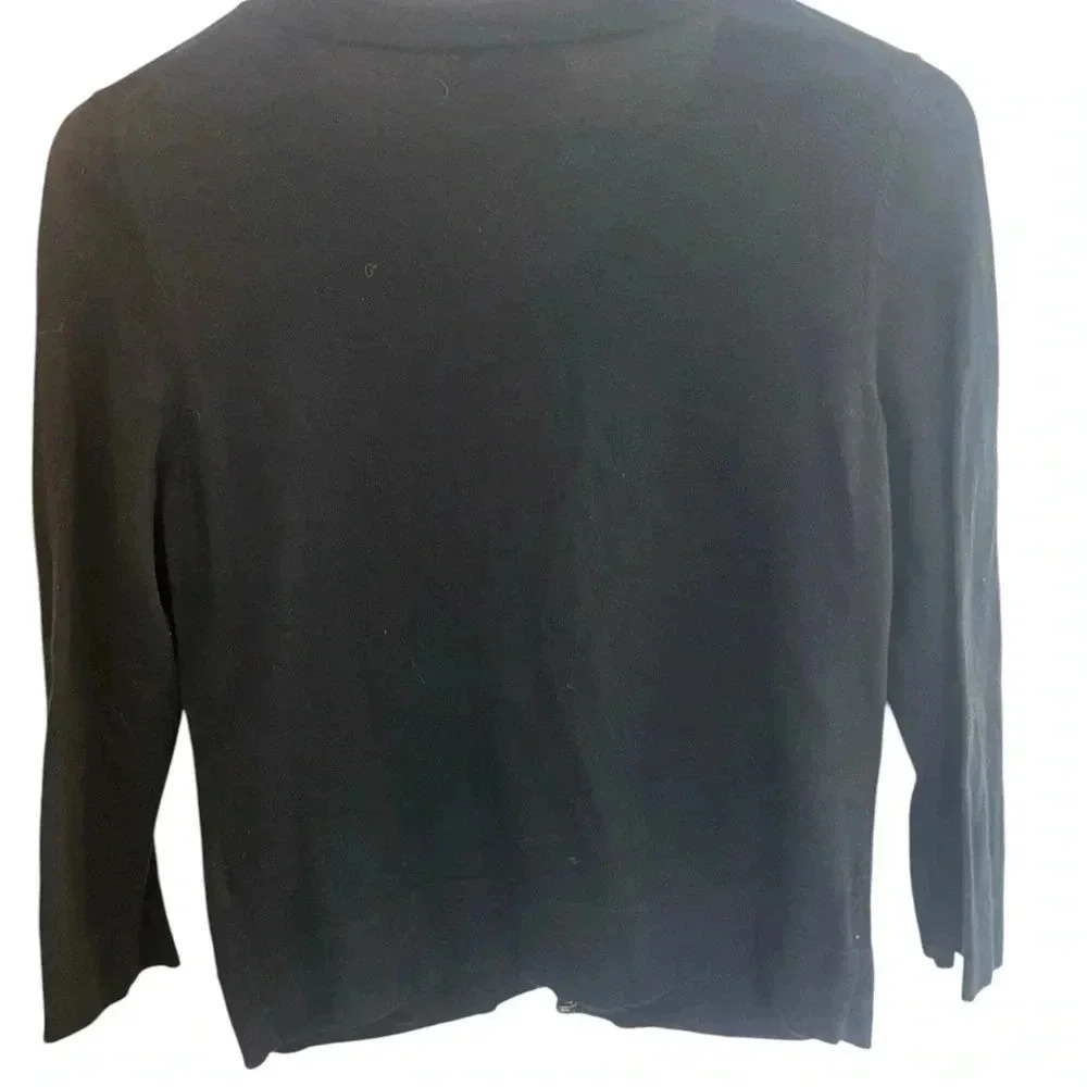 Classic Timeless Ladies EUC Black Banana Republic Cotton Cardigan Sweater Size M - Picture 7 of 7